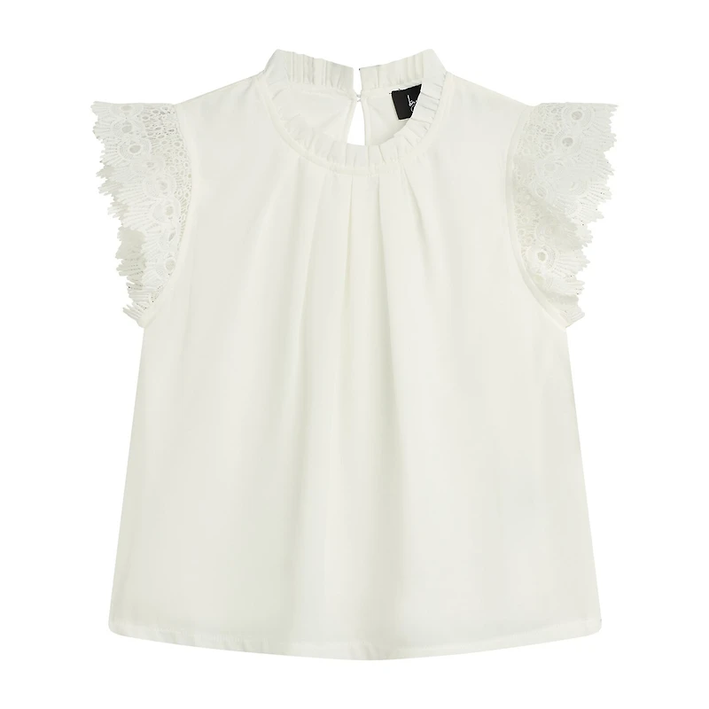 Byer California Little & Big Kid Girls Keyhole Neck Long Sleeve Blouse