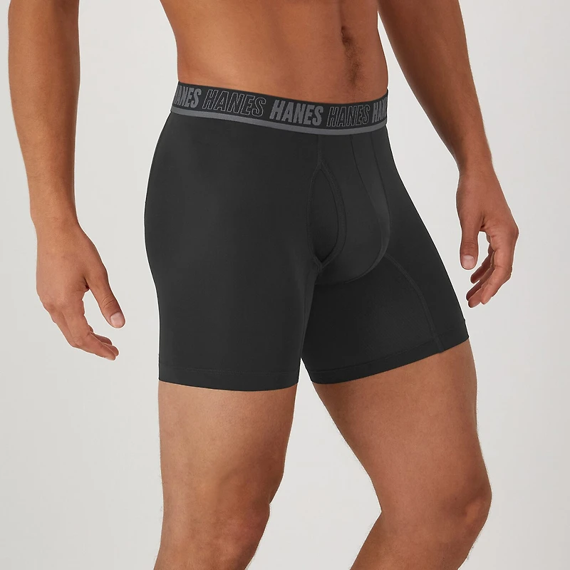 Hanes Moves X-Temp Performance Mens 4 Pack Boxer Briefs Um2bd4