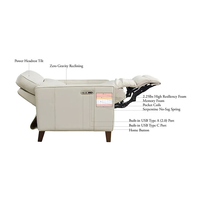 Ashby Upholstered Roll Arm Recliner