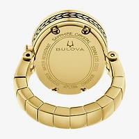 Bulova Womens Gold Tone Stainless Steel Ring Watch 97l188