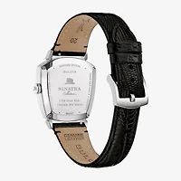 Bulova Mens Black Leather Strap Watch 96a337
