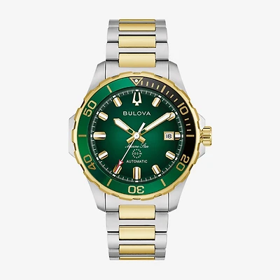 Bulova Mens Automatic Two Tone Stainless Steel Bracelet Watch 98b467