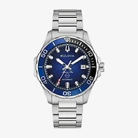 Bulova Mens Automatic Silver Tone Stainless Steel Bracelet Watch 98b466