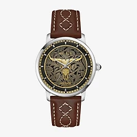 Bulova Classic Bul Mens Automatic Brown Leather Strap Watch 96a334