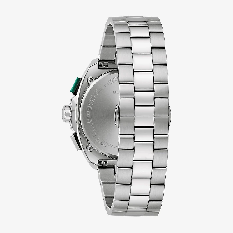 Bulova Racing Mens Chronograph Silver Tone Stainless Steel Bracelet Watch 98b468