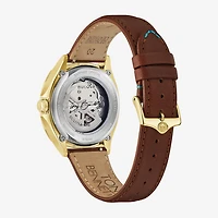 Bulova Classic Bul Mens Automatic Brown Stainless Steel Strap Watch 97b244