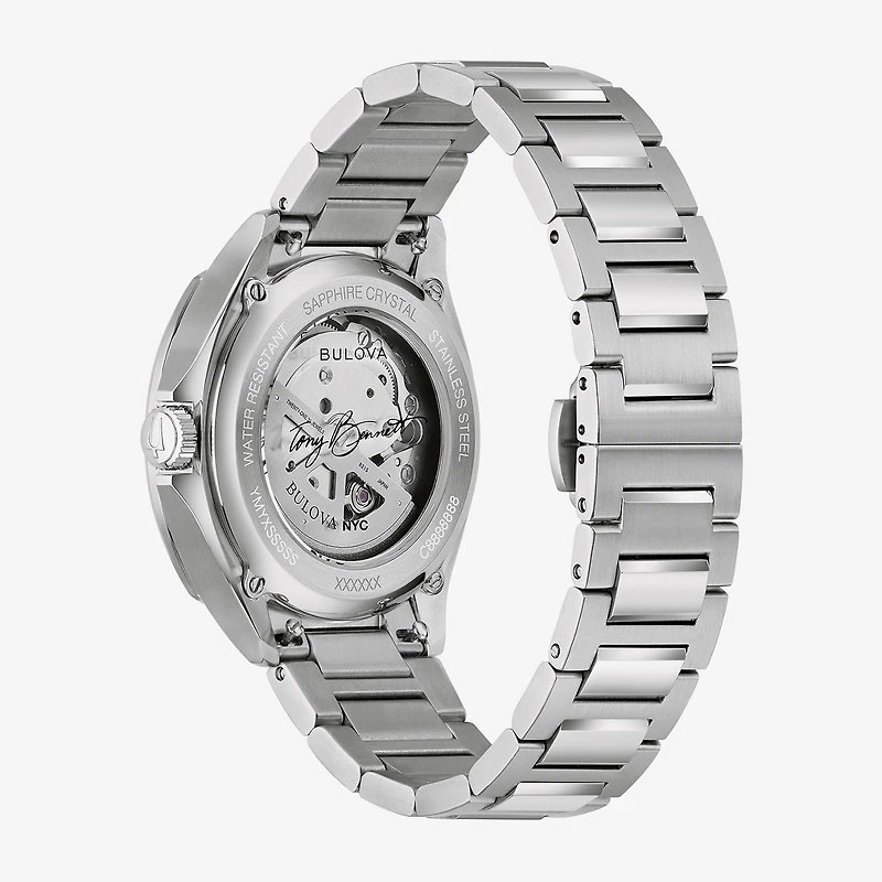 Bulova Classic Bul Mens Automatic Silver Tone Stainless Steel Bracelet Watch 96b484