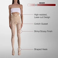 LECHERY 3 Pairs Of Glossy Sheer Tights 3-pc. 20 Denier Pantyhose