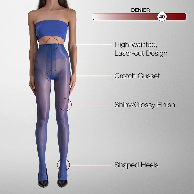 LECHERY Womens Lustrous Silky Shiny 40 Denier Tights 1 Pair