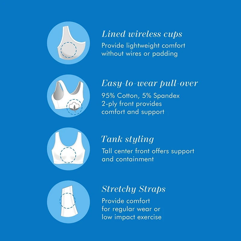 Bestform Tank Style Cotton Comfort Bra 3pk - 5009012PP