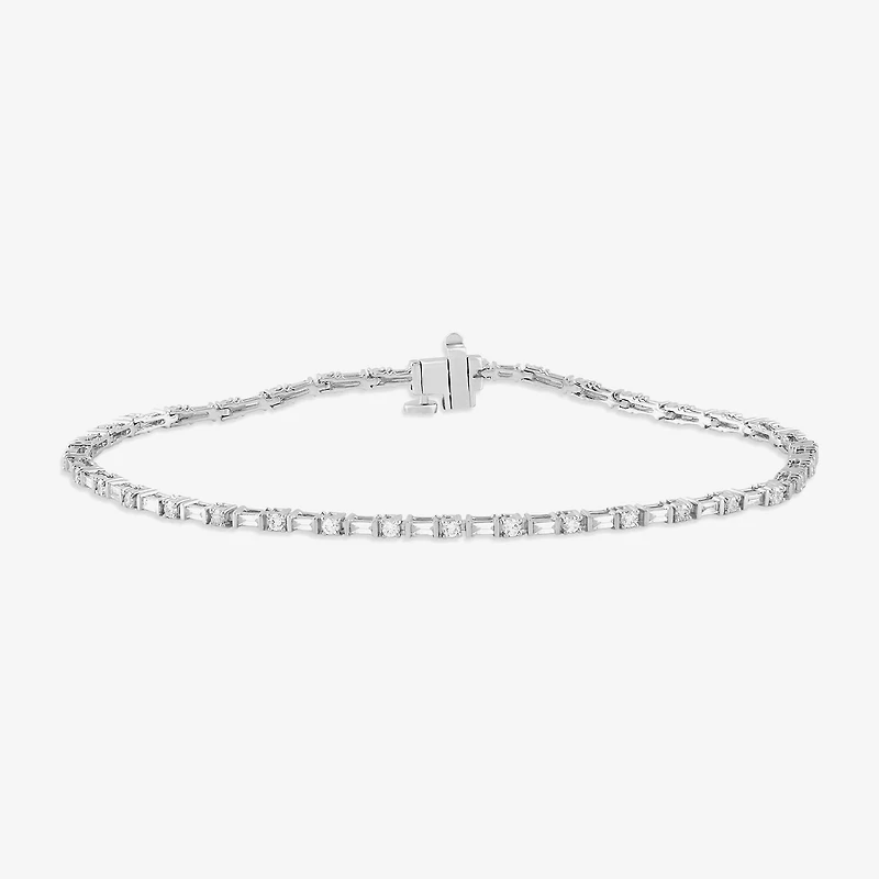 Womens 1 CT. T.W. Lab Grown White Diamond 10K Gold Tennis Bracelet
