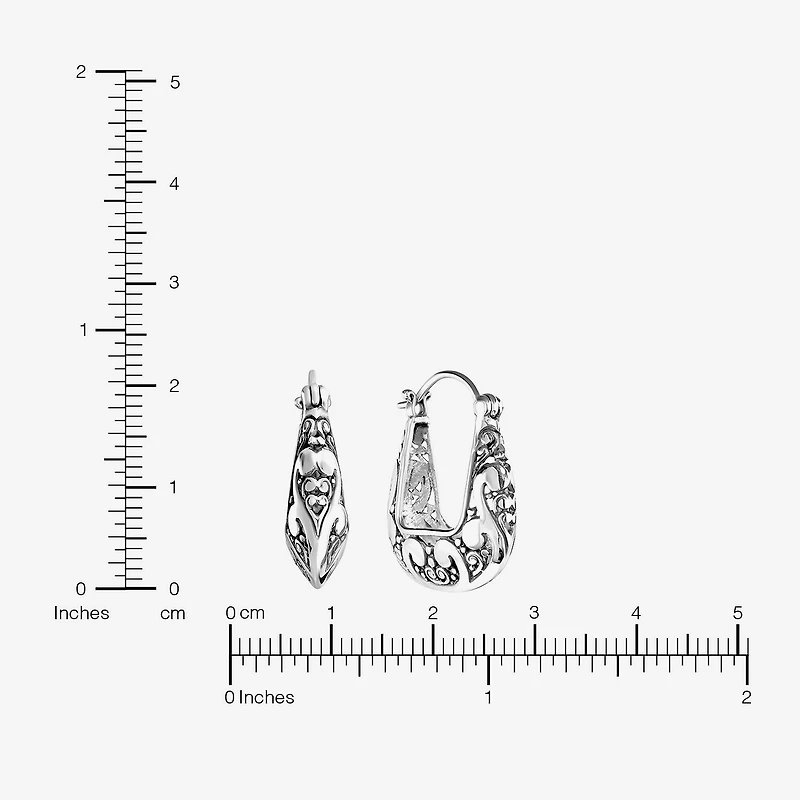 Womens Sterling Silver 20.3mm Hoop Earrings