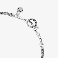 Womens Multi Color Cubic Zirconia Sterling Silver Charm Bracelet