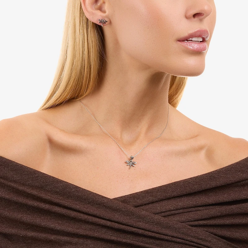 Dragonfly Womens Sterling Silver 2-pc. Jewelry Set