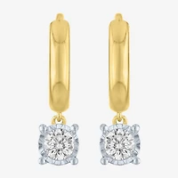(G-H/Si2-I1) Womens 3/8 CT. T.W. Lab Grown White Diamond 14K Gold Over Silver 17mm Hoop Earrings