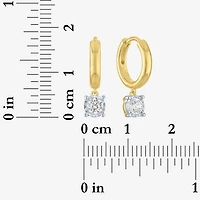 (G-H/Si2-I1) Womens 3/8 CT. T.W. Lab Grown White Diamond 14K Gold Over Silver 17mm Hoop Earrings