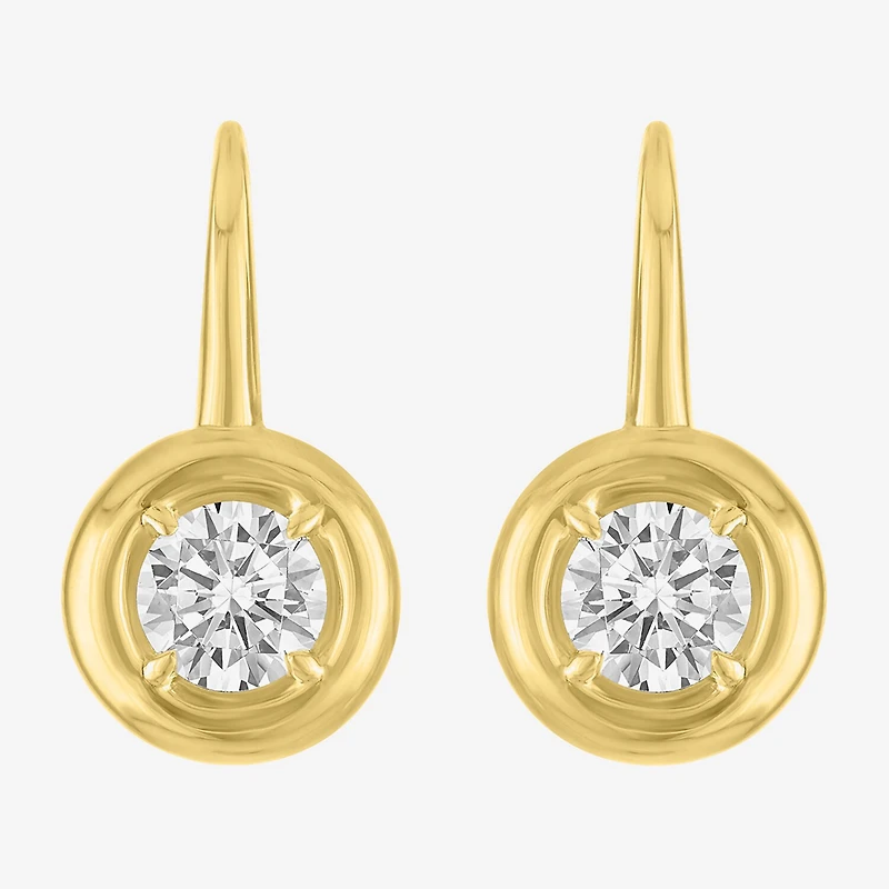 Diamond Addiction G-H/Si2-I1 Womens 1 1/2 CT. T.W. Lab Grown White Diamond 14K Gold Over Silver Round Drop Earrings