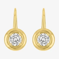 Diamond Addiction G-H/Si2-I1 Womens 1 1/2 CT. T.W. Lab Grown White Diamond 14K Gold Over Silver Round Drop Earrings