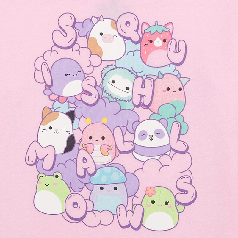 Little & Big Kid Girls Crew Neck Short Sleeve Regular Fit Squishmallows Graphic T-Shirt
