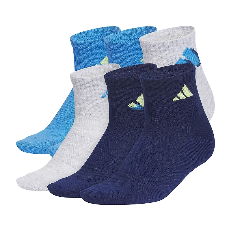 adidas Superlite Boys 6 Pair Quarter Ankle Socks