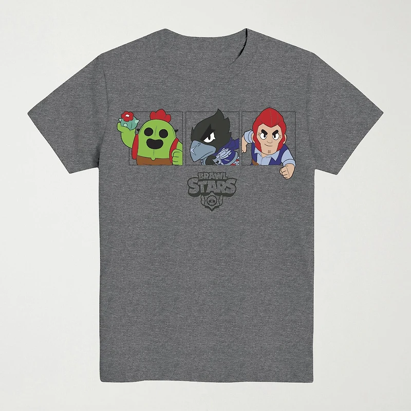 Brawl Stars Little & Big Kid Boys Crew Neck Short Sleeve Regular Fit Graphic T-Shirt