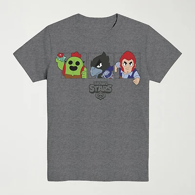 Brawl Stars Little & Big Kid Boys Crew Neck Short Sleeve Regular Fit Graphic T-Shirt