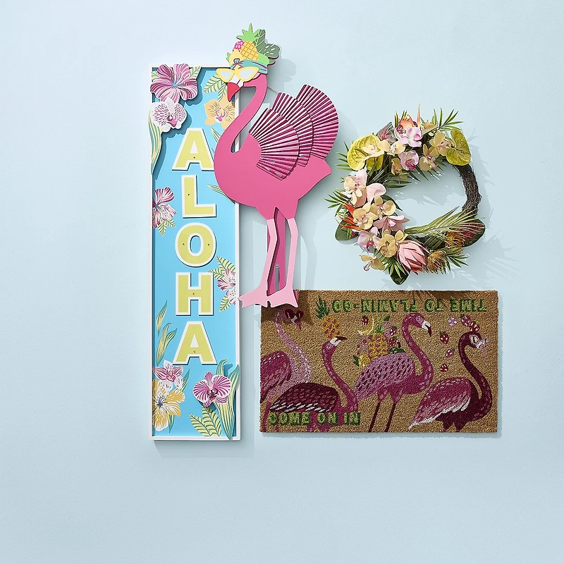 Outdoor Oasis Flamingo Porch Sign
