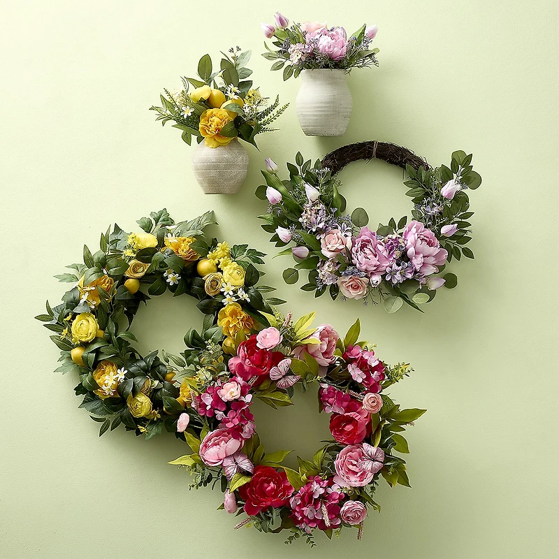 Linden Street Hot Pink Peony Wreath