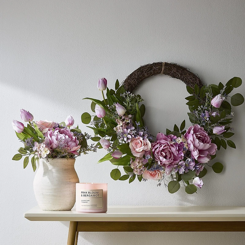 Linden Street Tulip And Lilac Wreath