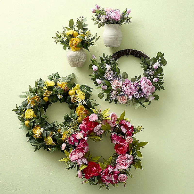 Linden Street Tulip And Lilac Wreath