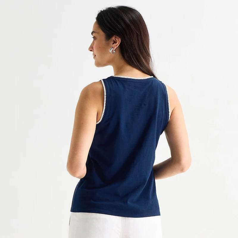 St. John's Bay Womens Tall Crew Neck Sleeveless Tank Top