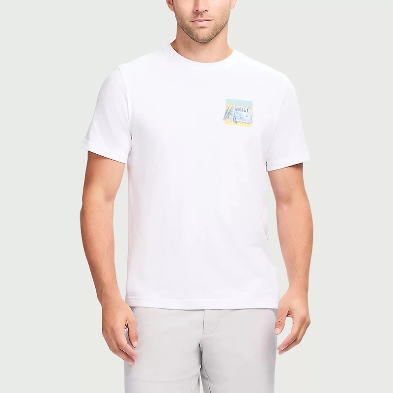 IZOD Saltwater Soft Wash Mens Crew Neck Short Sleeve Classic Fit Graphic T-Shirt
