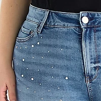 a.n.a Embellished Womens Plus High Rise 5" Denim Short