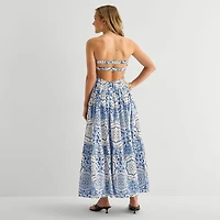 Forever 21 Womens Juniors Straight Neck Sleeveless Maxi Dress