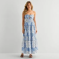 Forever 21 Womens Juniors Straight Neck Sleeveless Maxi Dress