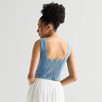 Arizona Womens Juniors Square Neck Sleeveless Vest