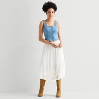 Arizona Womens Juniors Square Neck Sleeveless Vest
