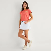 Arizona Striped Womens Juniors Low Rise Stretch Fabric Denim Skirt