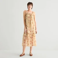 a.n.a Womens Midi Square Neck Sleeveless Sundress