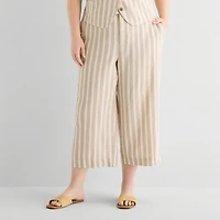 a.n.a Womens Plus Wide Leg High Rise Cropped Pant