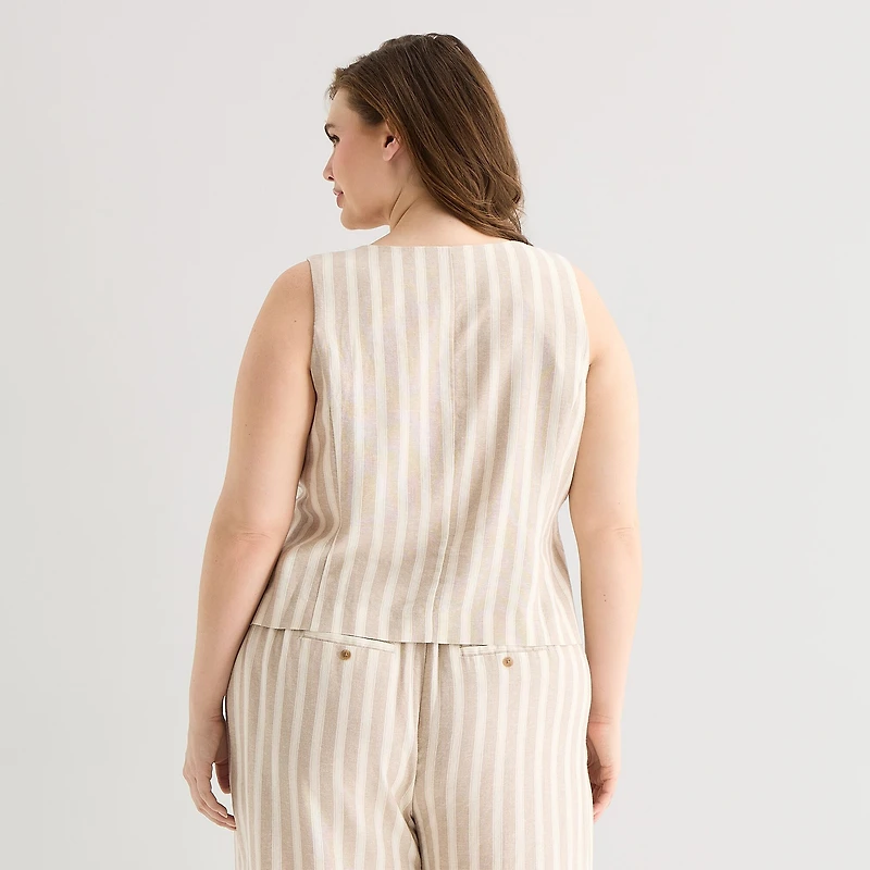 a.n.a Womens Plus Square Neck Sleeveless Vest