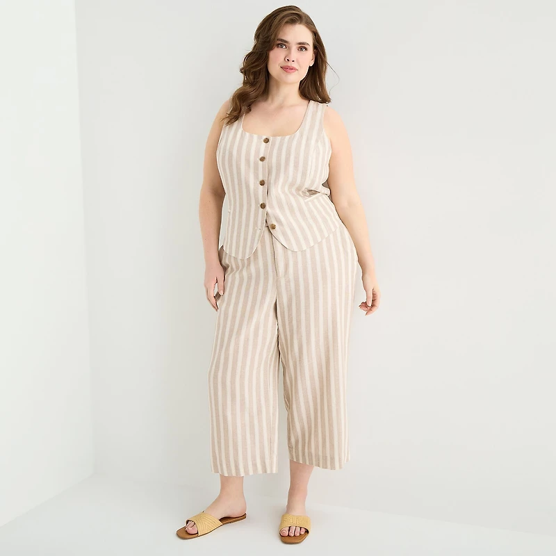 a.n.a Womens Plus Square Neck Sleeveless Vest