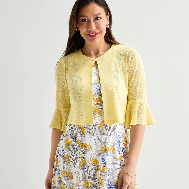 Perceptions Womens Floral Jacket Dress