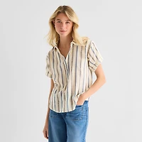 a.n.a Womens Tall Short Sleeve Blouse