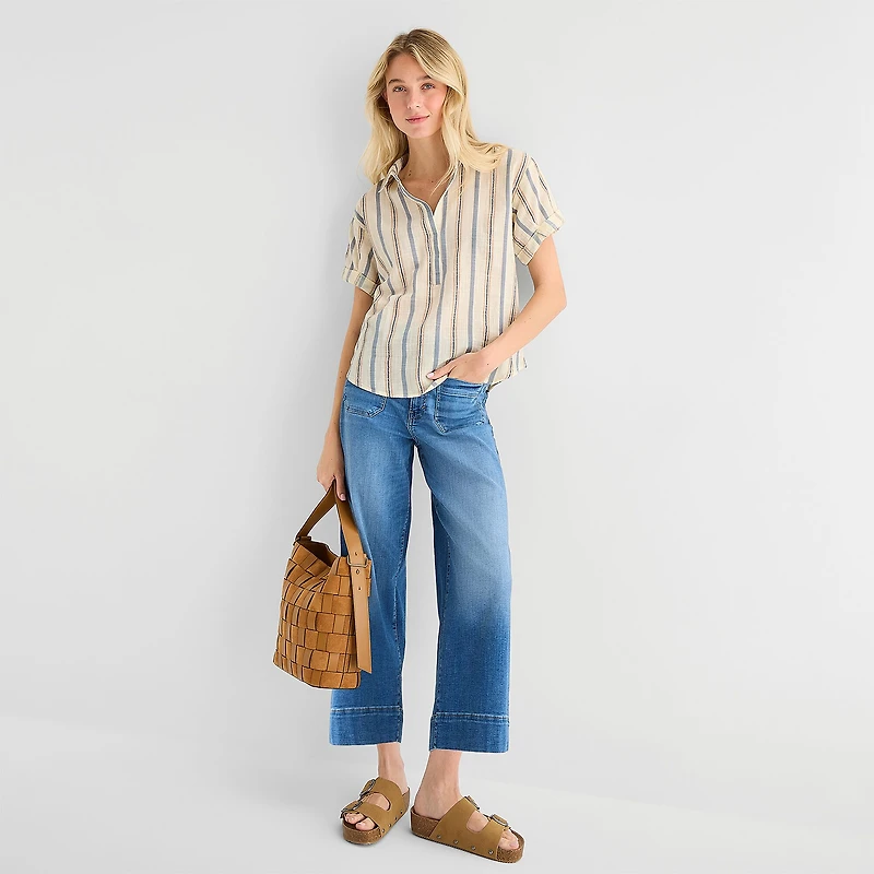 a.n.a Womens Tall Short Sleeve Blouse