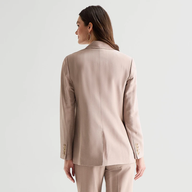 Worthington Womens Striped Classic Fit Blazer