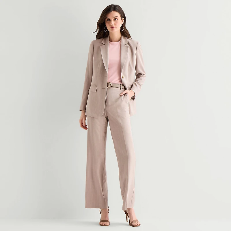 Worthington Womens Striped Classic Fit Blazer