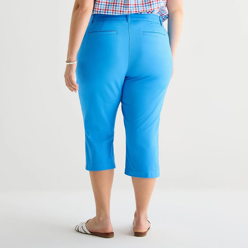 St. John's Bay Womens Plus Secretly Slender Skinny Mid Rise Capri Pant