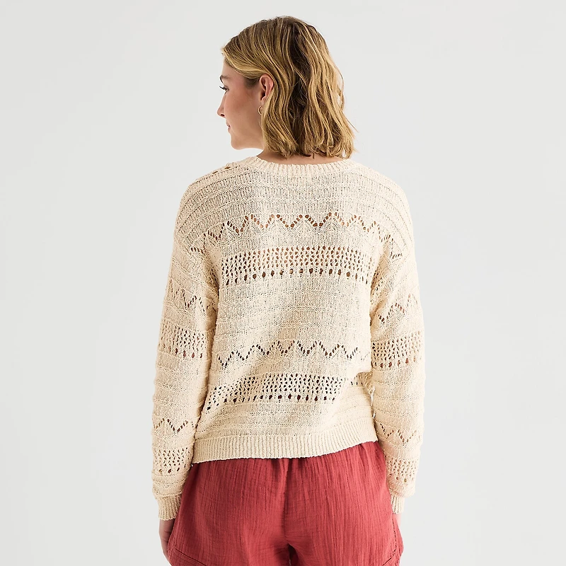 a.n.a Womens Crew Neck Long Sleeve Pullover Sweater