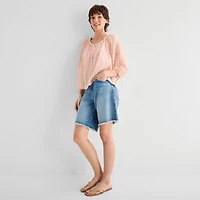 A.N.A Womens Boat Neck 3/4 Sleeve Blouse